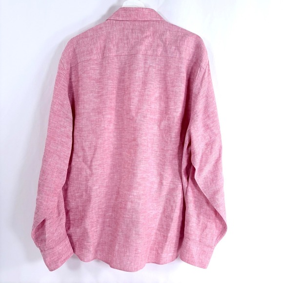 UNTUCKit Vin Santo Red Linen Shirt Mens XXL Wrinkle Resistant Long Sleeve 35367 - Picture 4 of 8